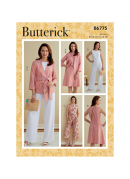 Butterick Misses' & Women's Jacket, Sash, Dress and Jumpsuits B6775 - Sewing Pattern