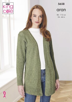 Cardigans Knitted in King Cole Aran - 5658 - Downloadable PDF