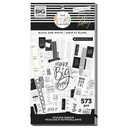The Happy Planner Black & White 30 Sheet Sticker Pad