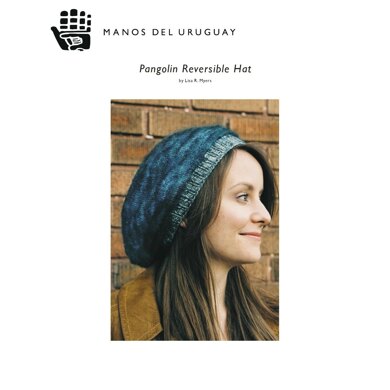 Pangolin Reversible Hat in Manos del Uruguay Cabrito & Silk Blend - F116 - Downloadable PDF