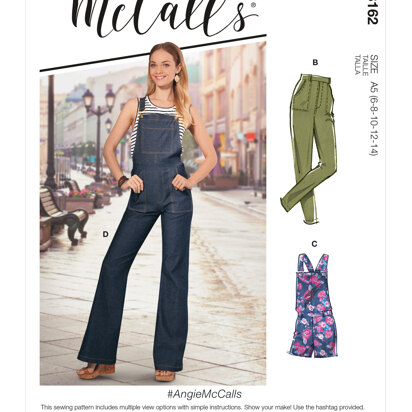 McCall's AngieMcCalls - Misses' Flared Jeans, Overalls, Skinny Jeans & Shortalls M8162 - Sewing Pattern