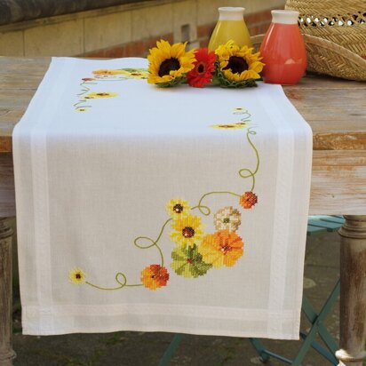 Vervaco Sunflowers Tablecloth Embroidery Kit - 40 x 100cm