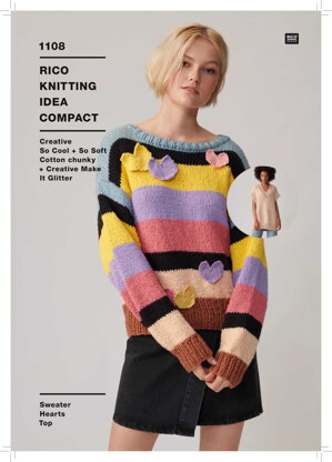 Sweater, Hearts & Top in Rico Creative So Cool & So Soft Cotton Chunky - KIC 1108 - Leaflet