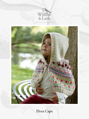 "Flora Cape" - Cape Knitting Pattern For Girls in Willow & Lark Nest