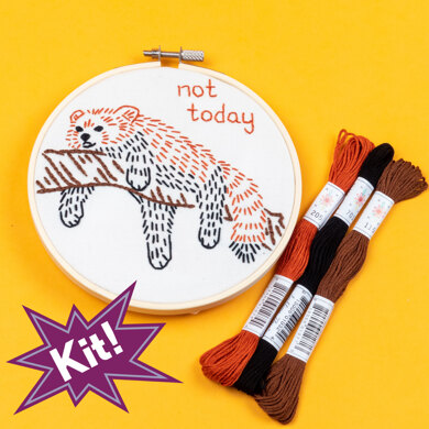 PopLush Embroidery Not Today Embroidery Kit - 12.5 inch