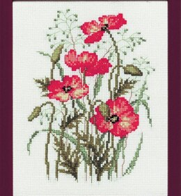 Pako Poppies Counted Cross Stitch Kit - 15x20 cm