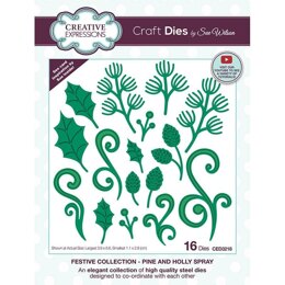 Creative Expressions Sue Wilson Pine and Holly Spray Craft Die
