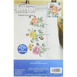 Janlynn Rose Garden Pillowcase Pair Cross Stitch Kit (THREADS NOT INCLUDED)