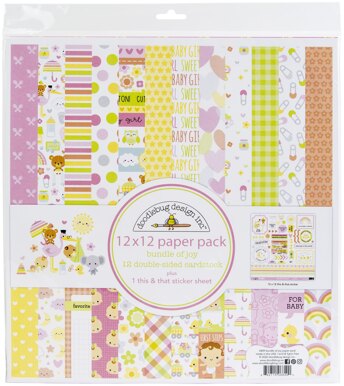 Doodlebug Double-Sided Paper Pack 12"X12" 12/Pkg - Bundle Of Joy