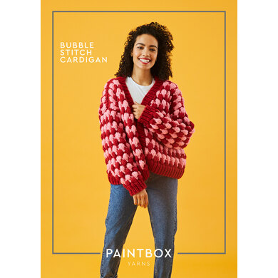 Bubble Stitch Cardigan - Free Cardigan Knitting Pattern For Women : Cardigan Knitting Pattern for Women in Paintbox Yarns Super Bulky | Super Chunky Yarn