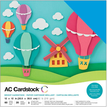American Crafts Variety Cardstock Pack 12"X12" 60/Pkg - Brights