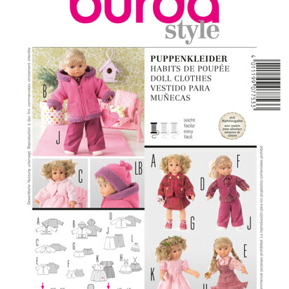 Burda Doll Clothes Sewing Pattern B7753 - Paper Pattern, Size one size