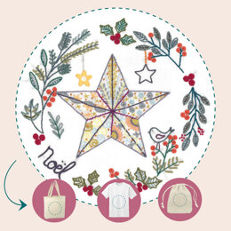 Un Chat dans L'aiguille Easy Customize - Christas Star - Size L Printed Embroidery Kit