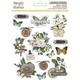 Simple Stories Simple Vintage Weathered Garden - Layered Stickers