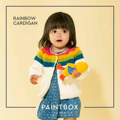 Rainbow Cardigan : Cardigan Knitting Pattern in Paintbox Yarns Aran Yarn