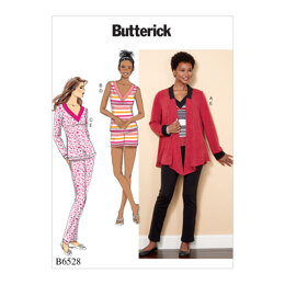 Butterick Strickjacke, Oberteil, Shorts und Hose für Damen B6528 - Schnittmuster