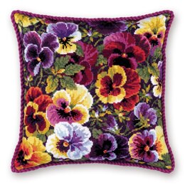 Riolis Royal Pansies Counted Cross Stitch Kit - 15.75in x 15.75in