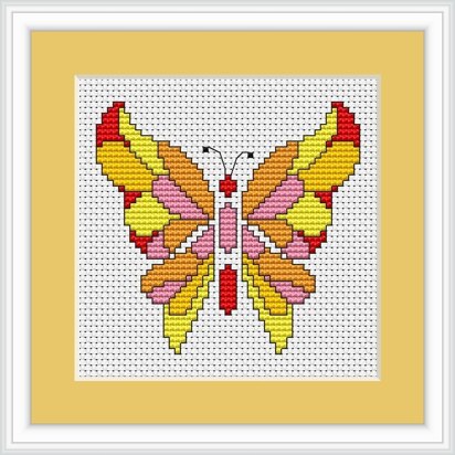 Luca-S Butterfly II Mini Kit Cross Stitch Kit - 8.5cm x 8cm