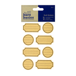 Papermania Kraft Stickers (32pcs) - Labels