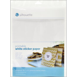 Silhouette America Silhouette Printable Sticker Paper 8.5"X11" 8/Pkg - White
