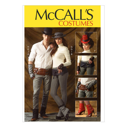 McCall's Spats/Gaitors Fingerless Gloves Hats and Belts M6975 - Paper Pattern Size One Size Only