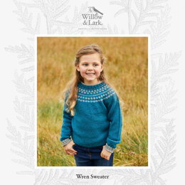 Wren Child's Sweater -  Jumper Knitting Pattern For Girls and Boys in Willow & Lark Heath Solids by Willow & Lark