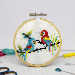 The Make Arcade Parrots Cross Stitch Kit - 3 Inch