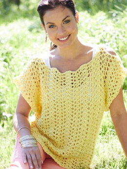 Crochet Scalloped Top in Caron Simply Soft - Downloadable PDF