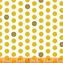 Windham Fabrics Bubbies Buttons & Blooms - Polka Button Mustard