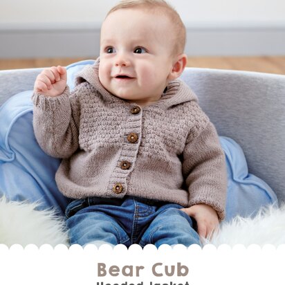 Bear Cub  Hooded Jacket in West Yorkshire Spinners Bo Peep 4 Ply - DBP0015 - Downloadable PDF