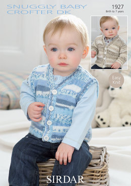 Cardigan and Waistcoat in Sirdar Snuggly Baby Crofter DK - 1927 - Downloadable PDF