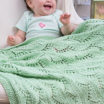 Lace Chevrons Baby Blanket in Red Heart Soft Baby Steps Solids - LW4081