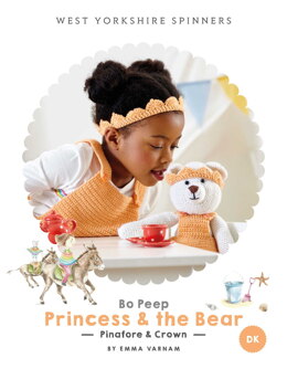Princess & the Bear Pinafore & Crown in West Yorkshire Spinners Bo Peep Luxury Baby DK - Downloadable PDF