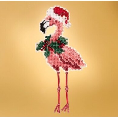 Mill Hill Winter Holiday - Holiday Flamingo Seasonal Ornament - 2.25inx5in