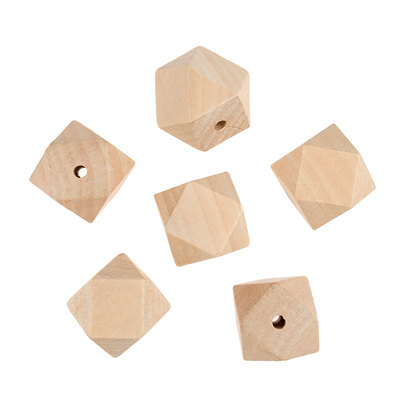 6 geometrische Holzperlen von Trimits - 30 mm