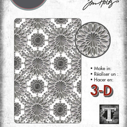 Sizzix 3-D Texture Fades Embossing Folder - Mini Kaleidoscope by Tim Holtz