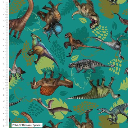 Craft Cotton Company A Blast from The Past Natural History Museum - Dinosaur Species