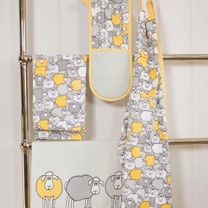 Kitchen Craft Yellow Sheep Tea Towels s/2 70x47cm