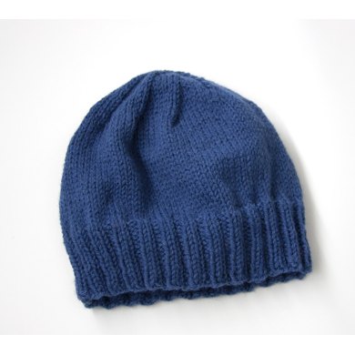 Adult's Simple Knit Hat in Lion Brand Wool-Ease - L20403