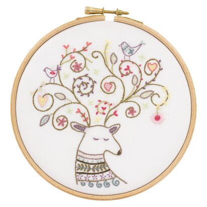 Un Chat Dans L'Aiguille Albert the Stag Contemporary Embroidery Kit
