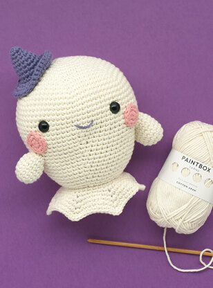 Boo the Fiendishly Friendly Ghost - Free Toy Crochet Pattern For Halloween in Paintbox Yarns Cotton Aran by Paintbox Yarns