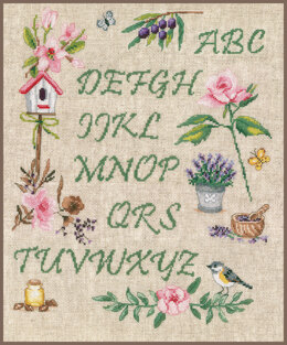 Vervaco Garden Alphabet Cross Stitch Kit - 33cm x 40cm
