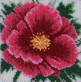 VDV Chinese Rose Beaded Embroidery Kit - 12cm x 12cm