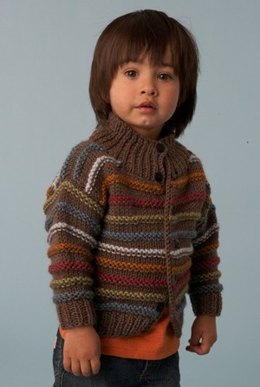 Boy's Striped Cardigan in Lion Brand Vanna's Choice - 60779A