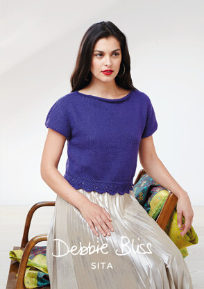 "Josefina Top" - Top Knitting Pattern For Women in Debbie Bliss Sita
