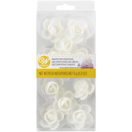 Wilton White Rose Wafer Decorations, 10-Count