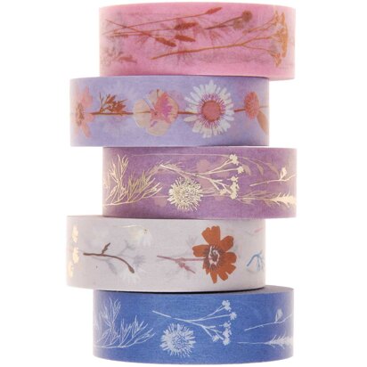 Paper Poetry Washi Tape Pack of 5 Dried Flowers Transformation Tapes