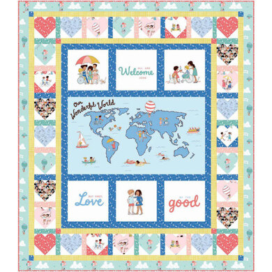 Michael Miller Fabrics Spread The Love Quilt Kit - Wonderful World
