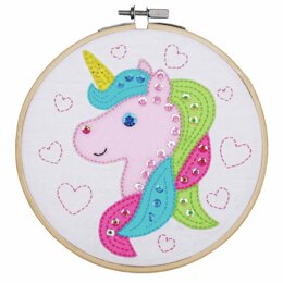 Vervaco Unicorn Embroidery Kit with Ring - 6.4in (16cm)