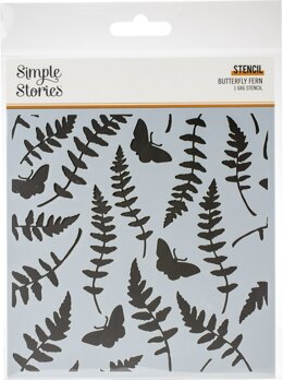 Simple Stories Simple Vintage Great Escape Stencil 6"X6" - Butterfly Fern